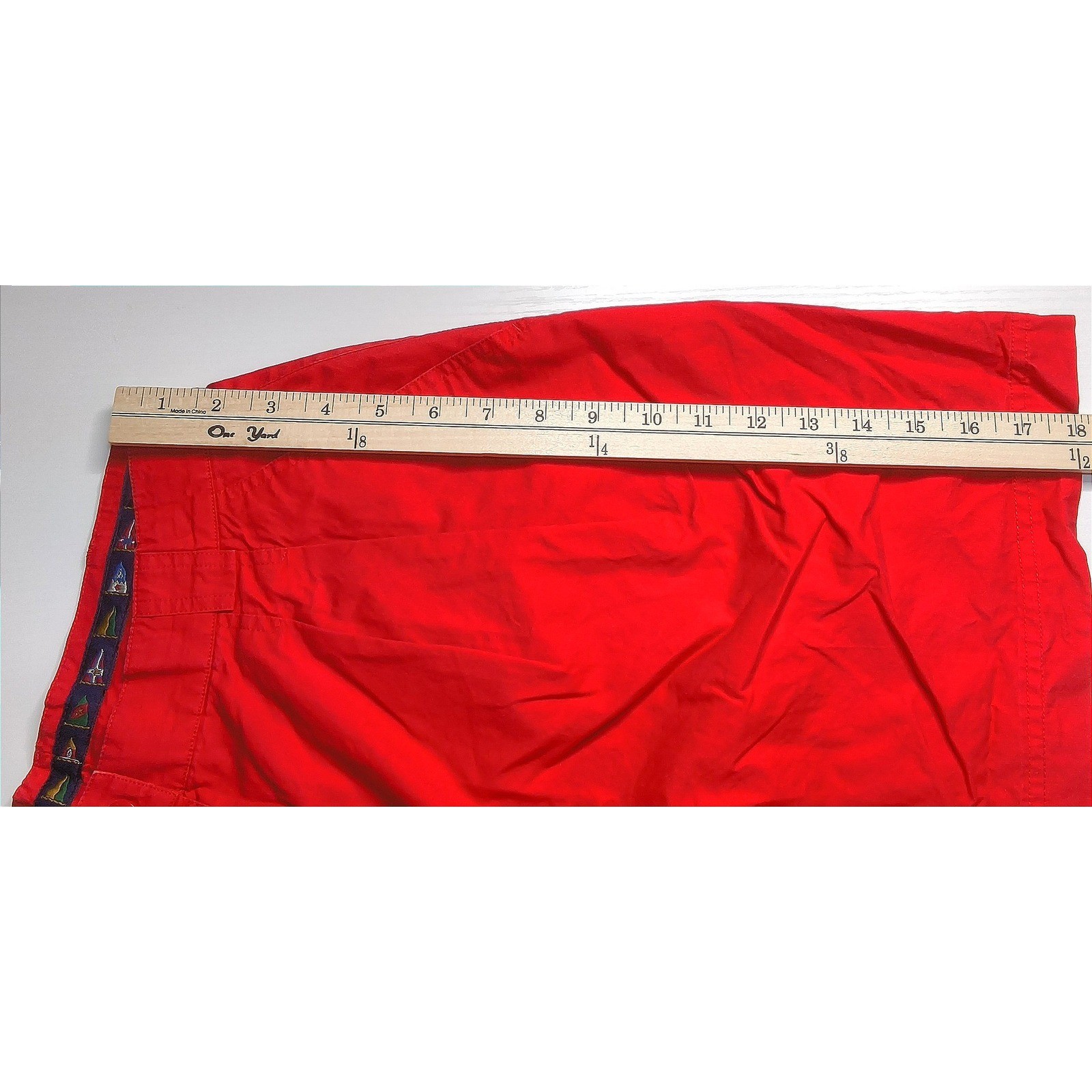 Nautical Vintage Mondi Sports Shorts Women 8? Waist Red High Waisted Pleats Gold