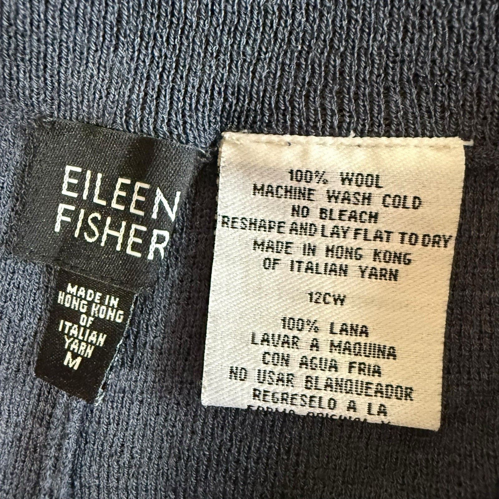 Vtg 80s 90s Eileen Fisher 100% Wool Pants Blue M Quiet Luxury Minimalist