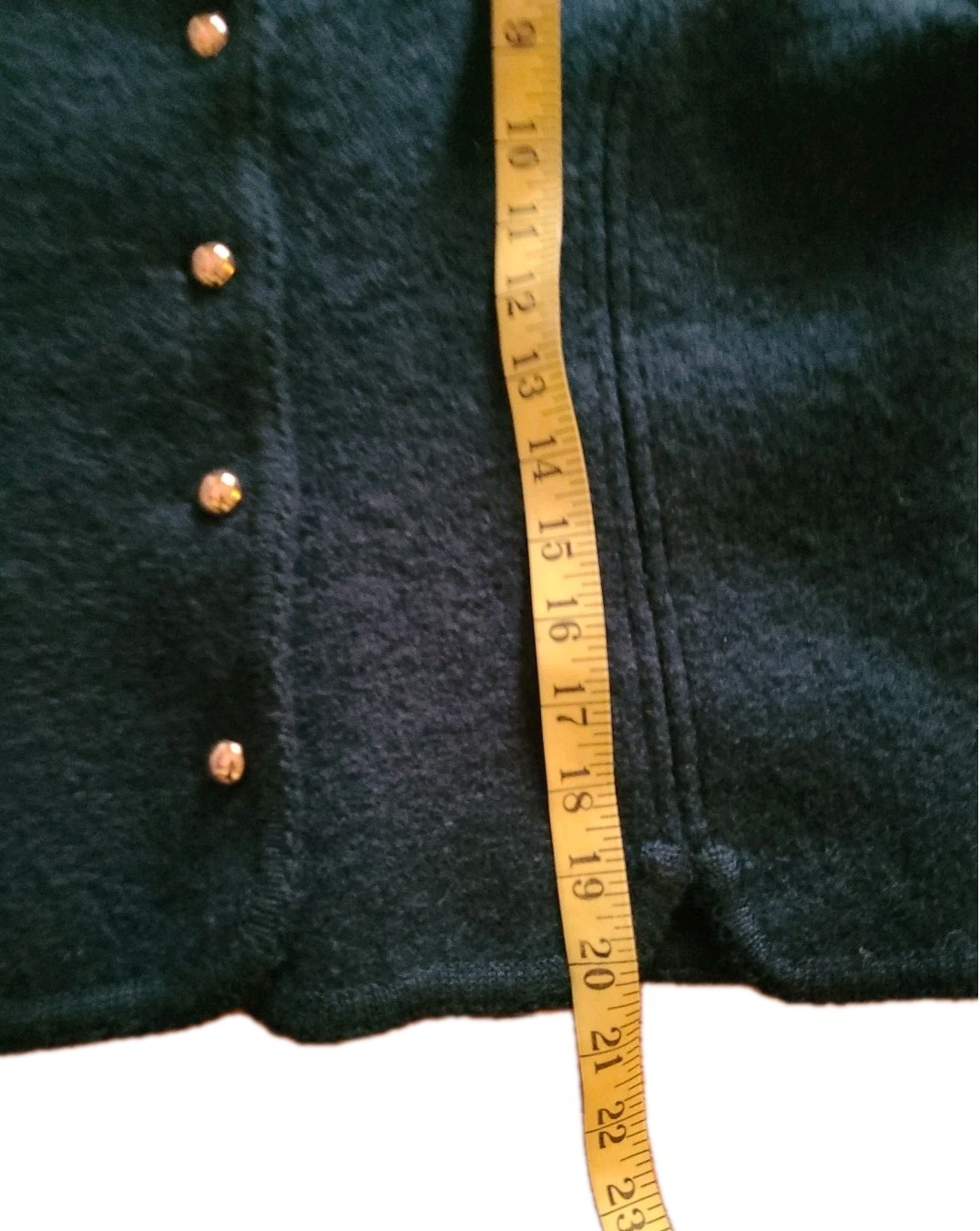 Vintage 40s 50s Boiled Wool Green Womens Jacket Blazer Gold Buttons Size L