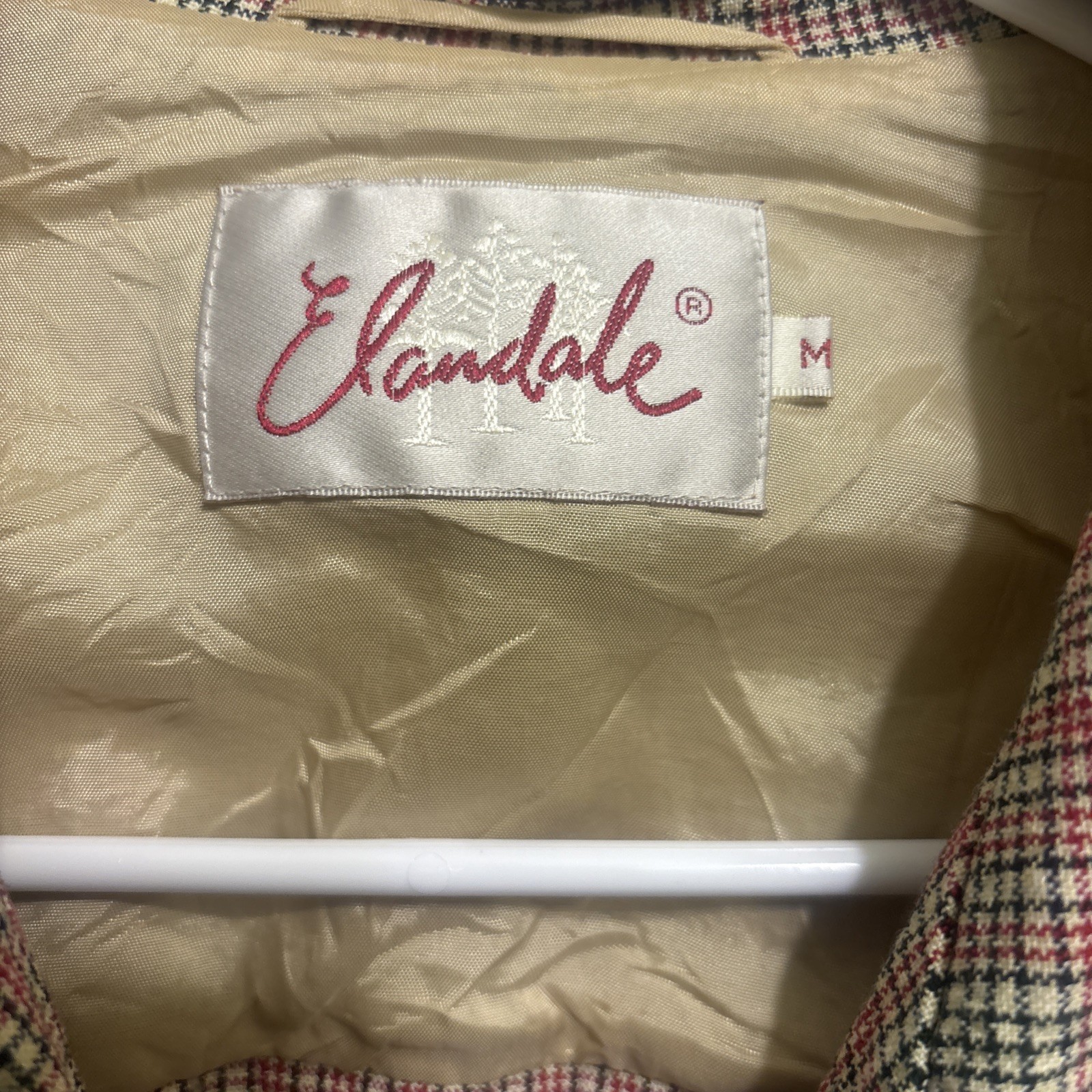 Vintage 70s Elandale Plaid Button Down Shirt And Skort Set Size M 10 30% Linen