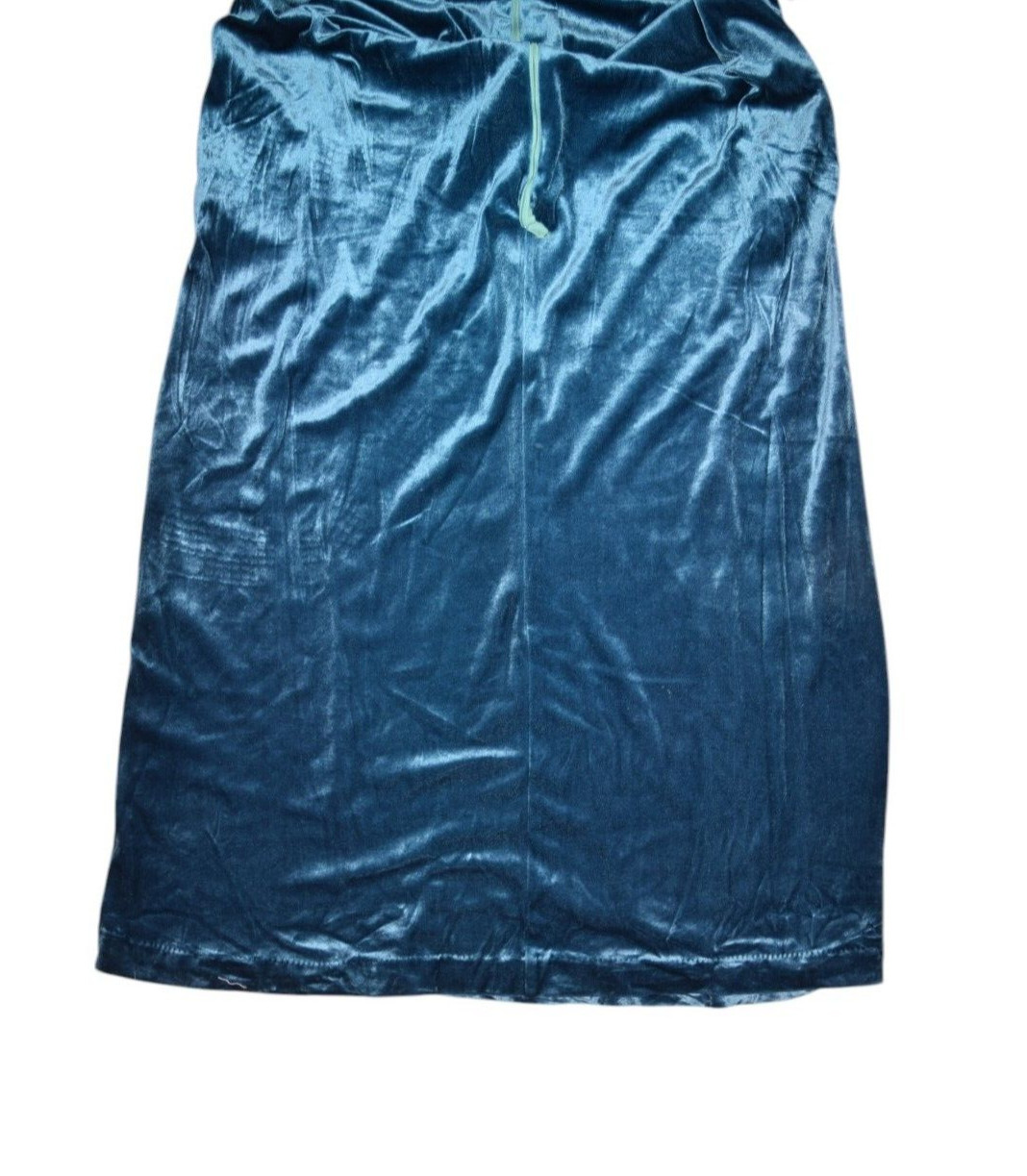 Vintage Periphery Dress Womens 4 Blue Velour Loungewear House Saks Fifth Ave