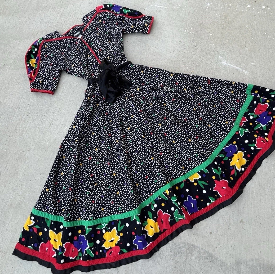 Vintage Choon California Dress Full Skirt Size 10 1980s