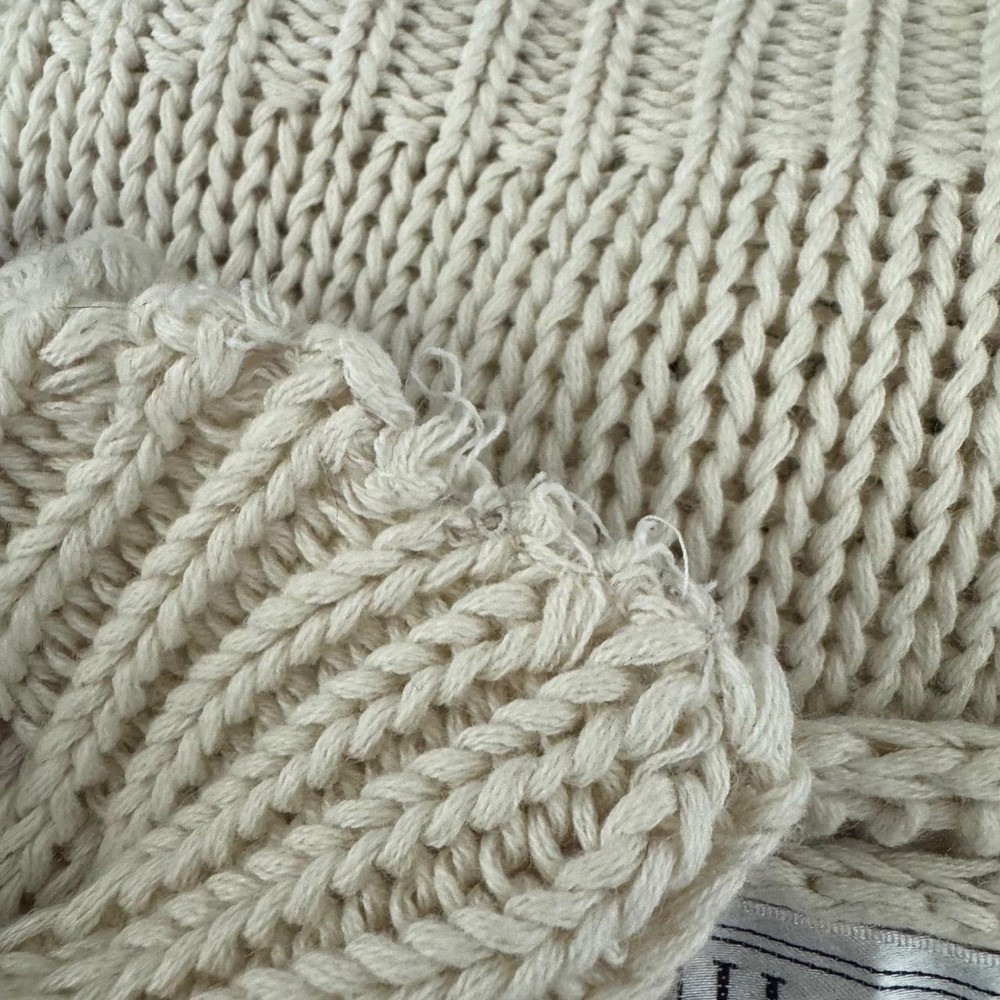 Herald House Vintage Cream ramie & cotton hand knitted 3/4 sleeves sweater