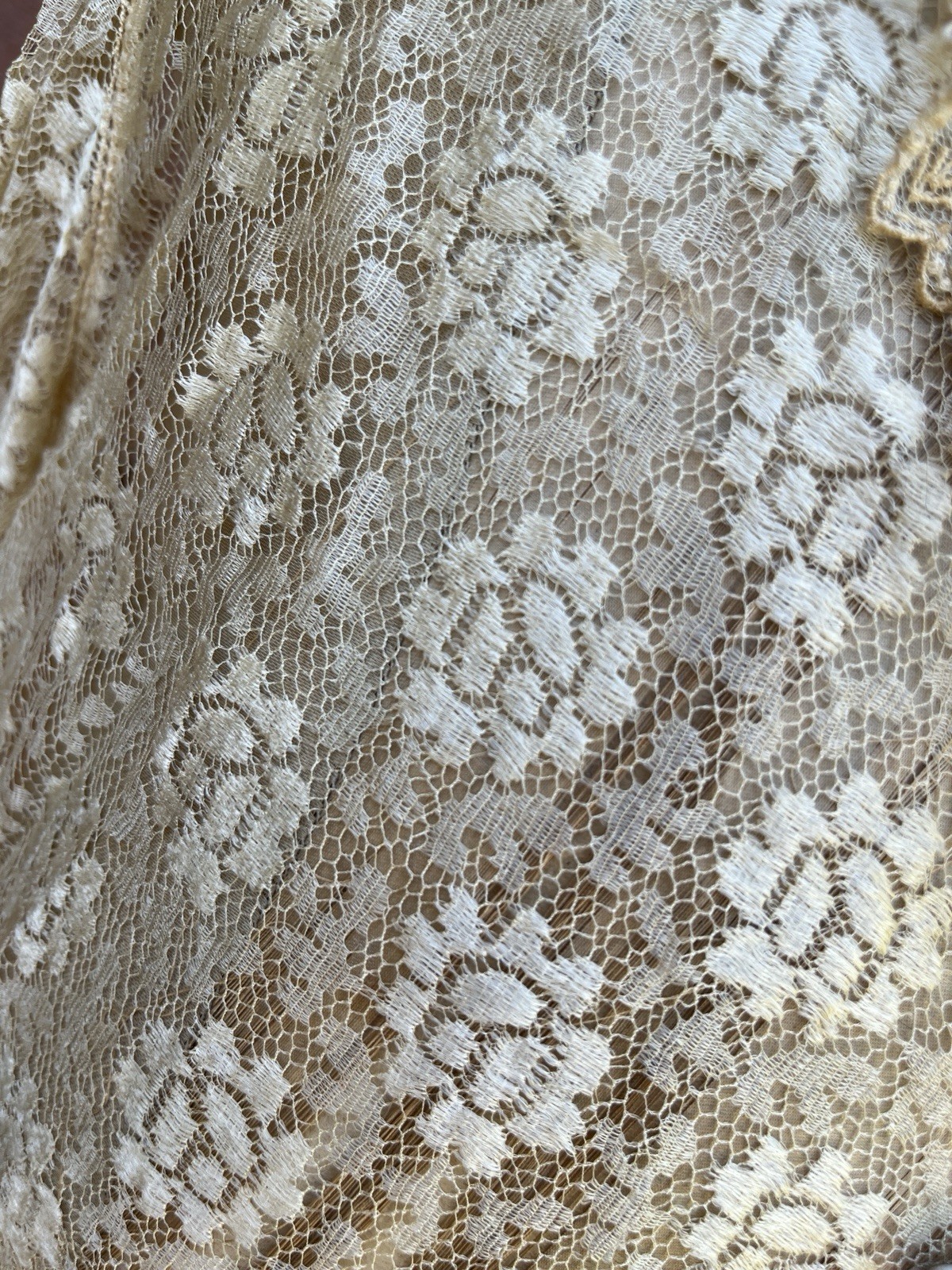 Ladies Edwardian, Floral Lace Blouse, Long Sleeves, Cloth Covered Buttons