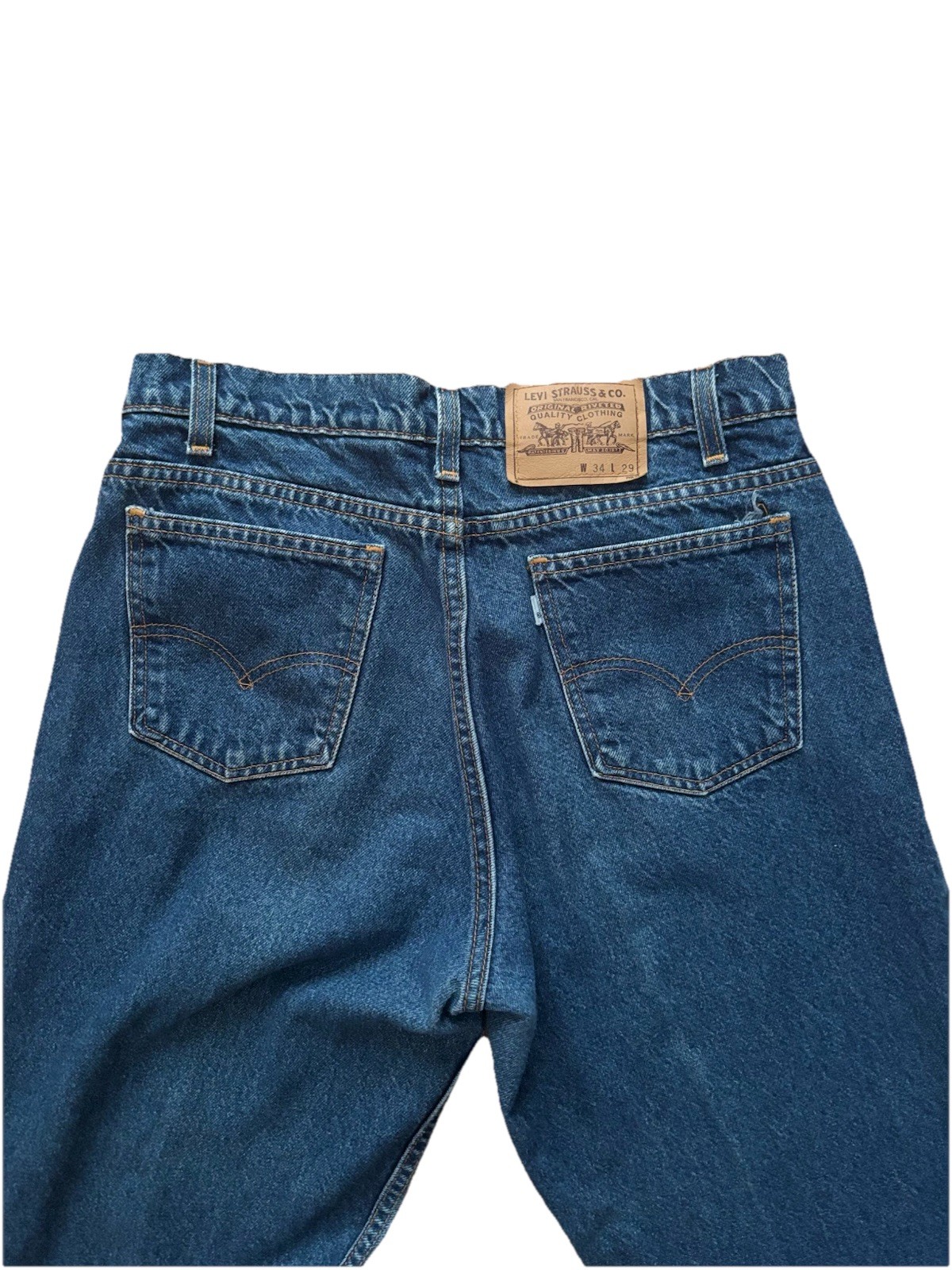 Vintage Levi’s 575 USA Made 34×29 Dark Wash Mom Jeans Relaxed Tapered 100%Cotton