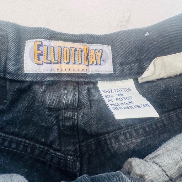 Vintage Elliott Bay Sportswear Black Denim Jeans 100% Cotton Size 28