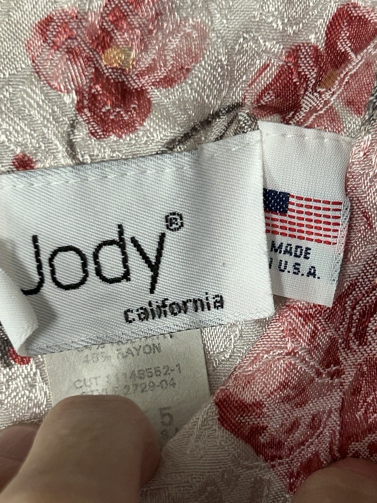 Vintage Jody California Floral Dress Size 5 Cottagecore Romantic Lace Eyelet