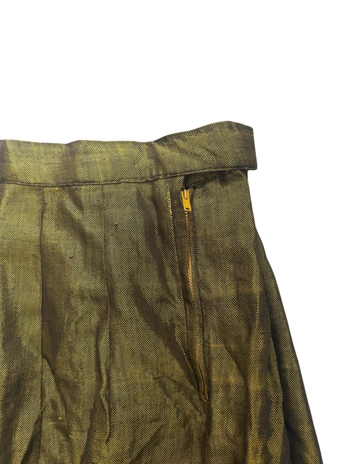 Vintage MCM 1960s Green A-Line Handmade Woven Midi Skirt Women’s Small / XS