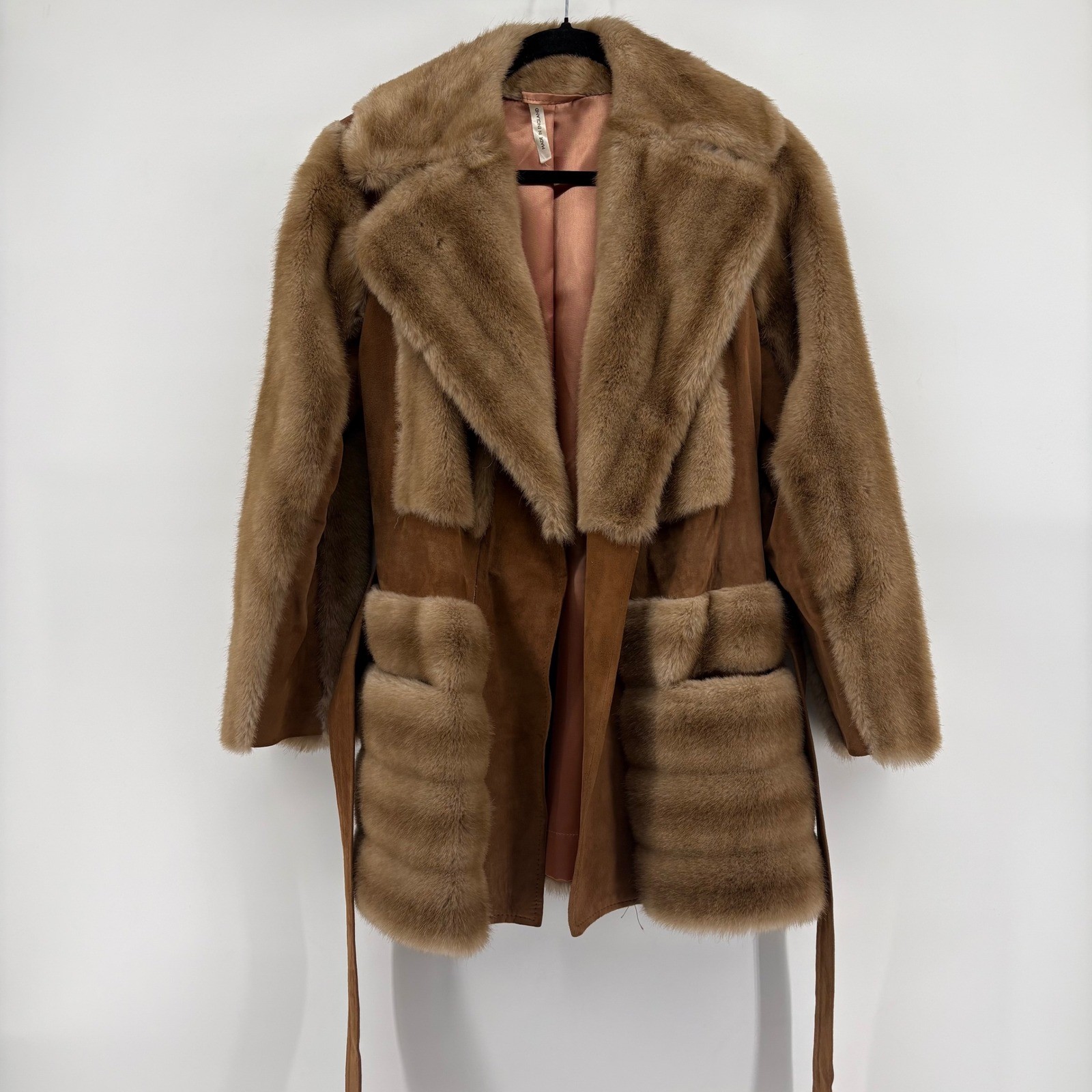 Vintage London Leathers by Lilli Ann Suede & Faux Fur Belted Jacket – Size Small