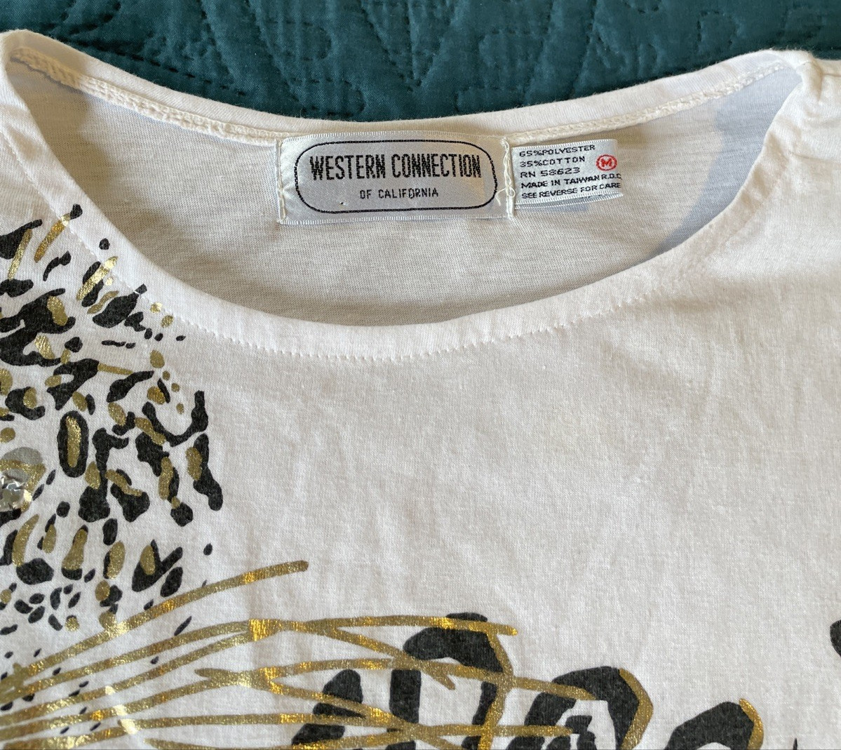 Western connection of California, vintage single stitch, medium, animal print T