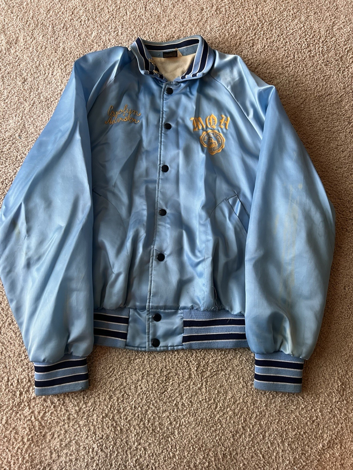 Aristo Jac USA 80’s Jacket Mary Queen Of Heaven MQH Cheer Pins Removable, Large