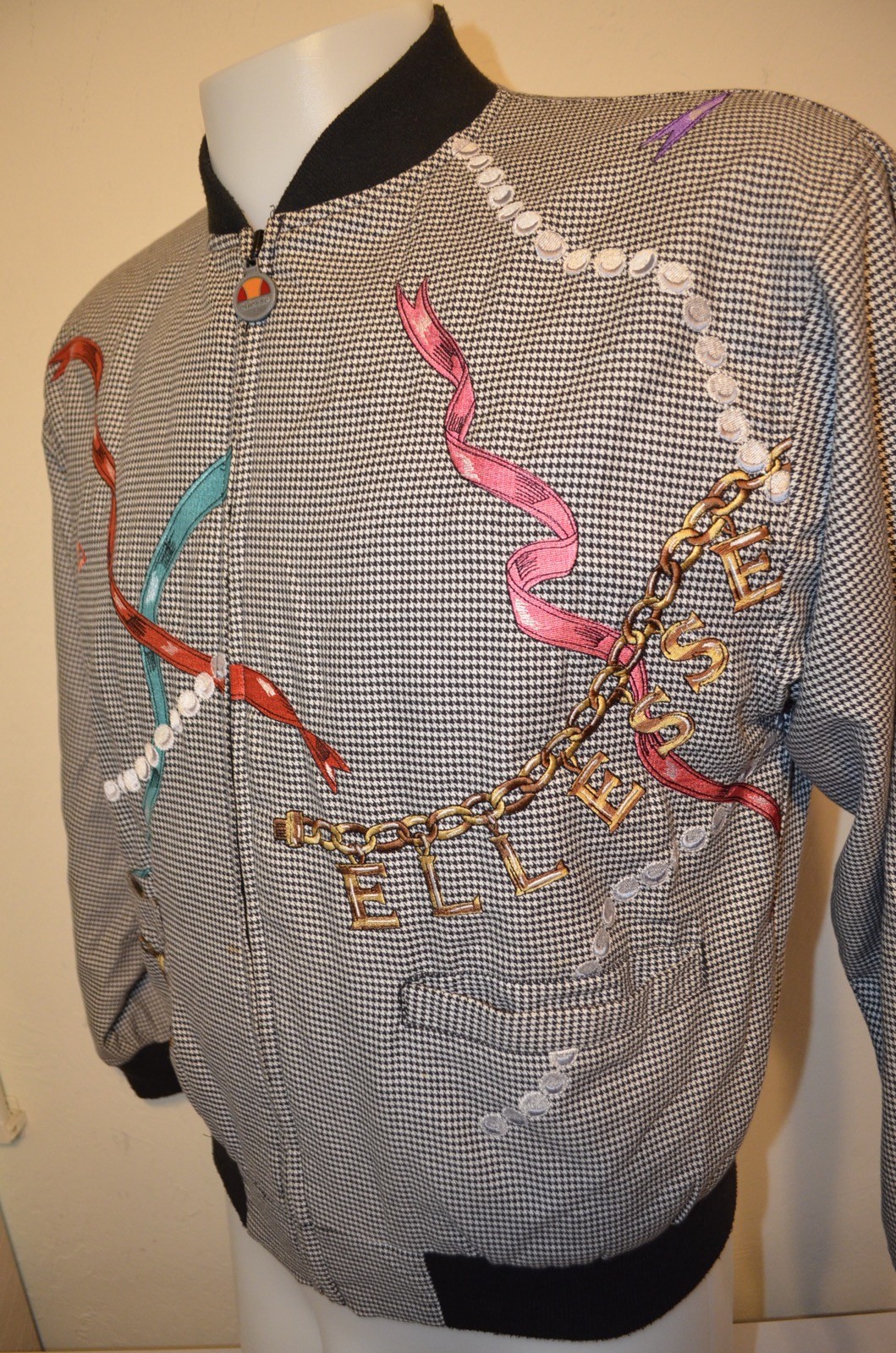 Ellesse All Over Hip Hop Fancy Indie Punk New Wave Party L Jacket VTG 80s 90s