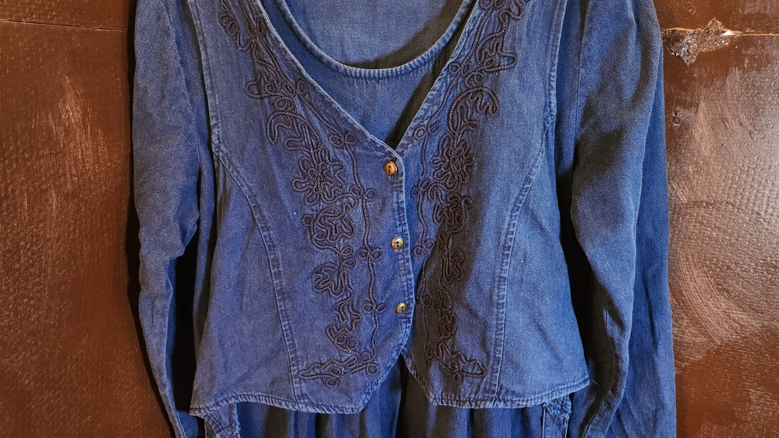 MAJJ New York & Paris Vintage Fancy/Embroidered Jean Dress Size M