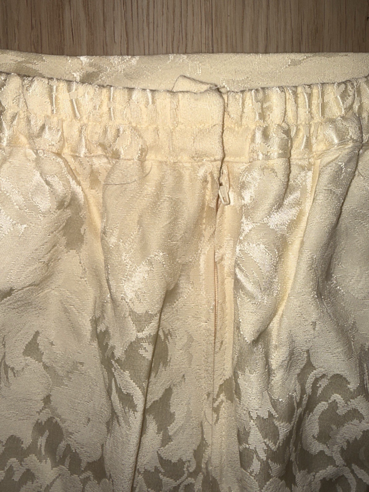 Vintage 1980s Karen Lawrence Ivory Brocade Beaded Sequin Blazer & Skirt Set XL