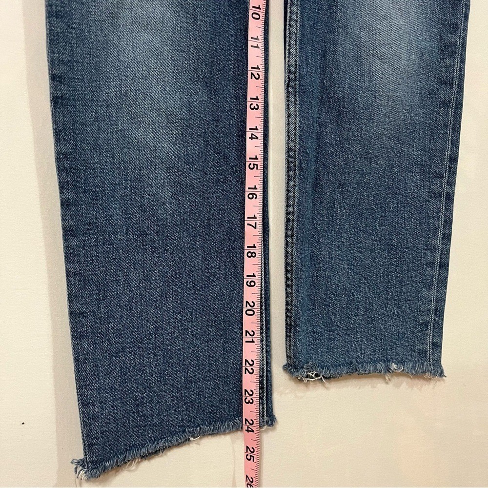 RE/DONE 70s Stove Pipe Jeans Blue 24 High Rise Straight Raw Hem Trendy