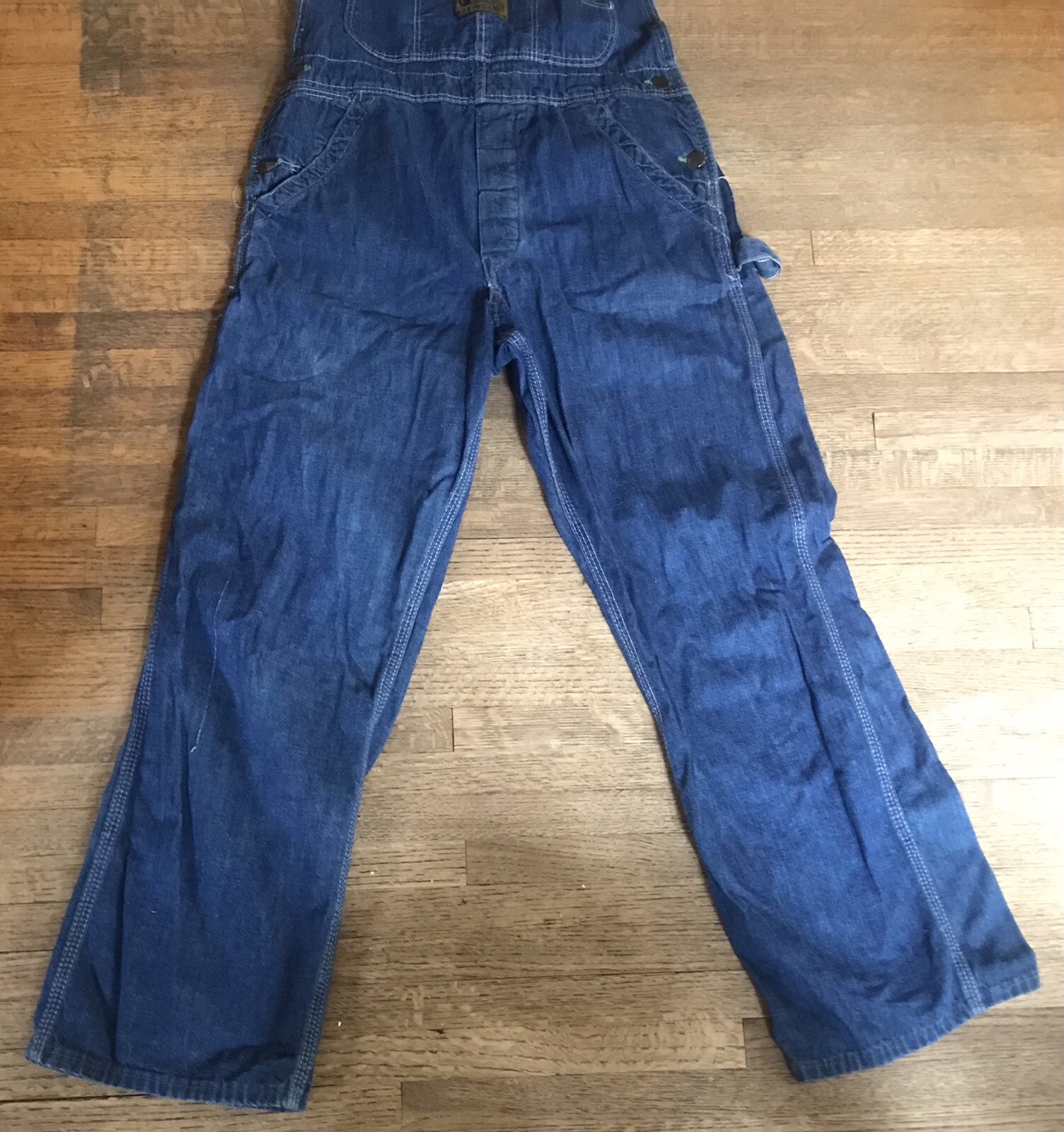 Vintage Washington DEE CEE SANFORIZED Blue Denim Overalls, Petite
