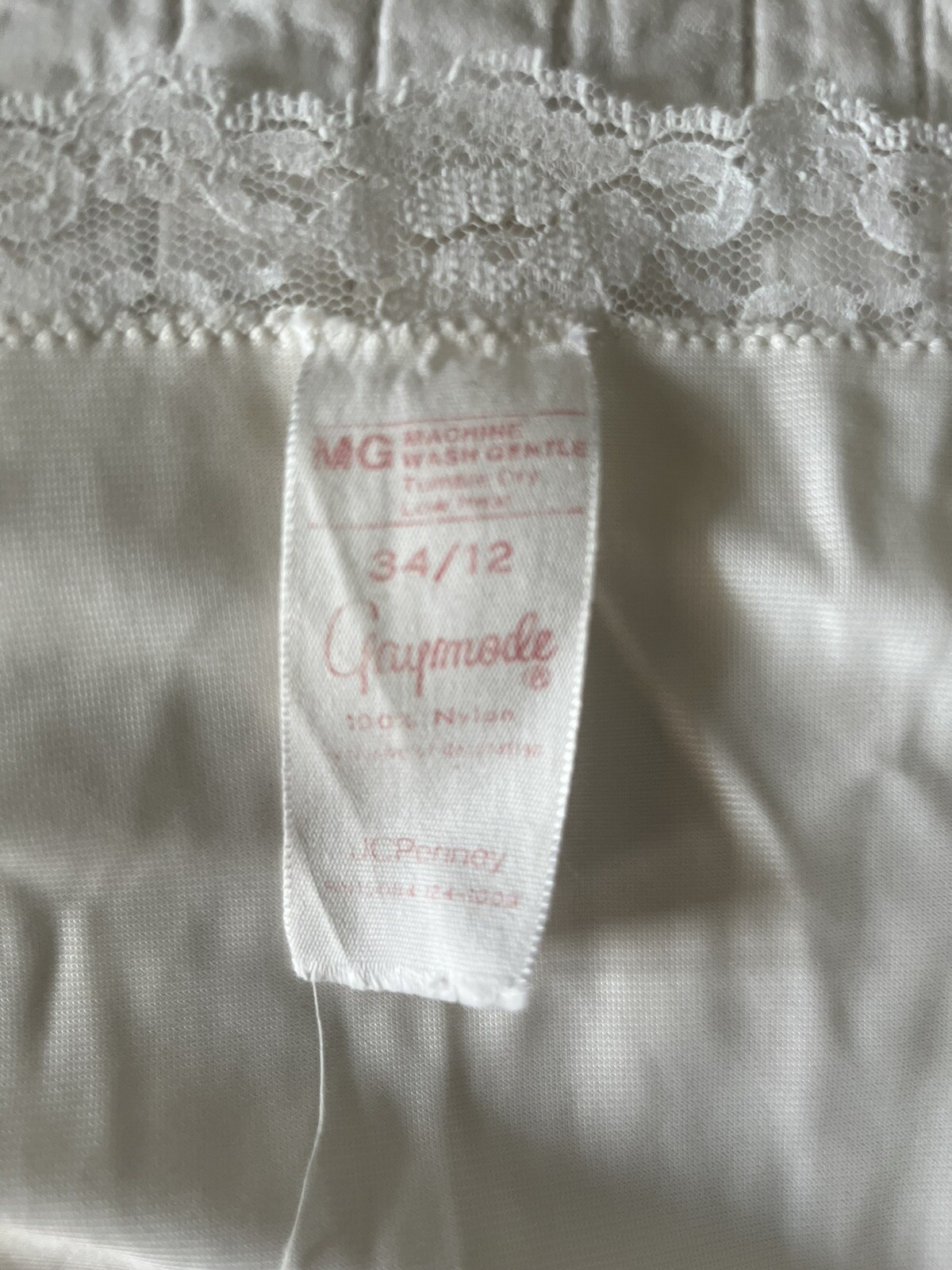 Vintage Gaymode Full Length Slip or Nightgown Delicate Lace Trim 34/12