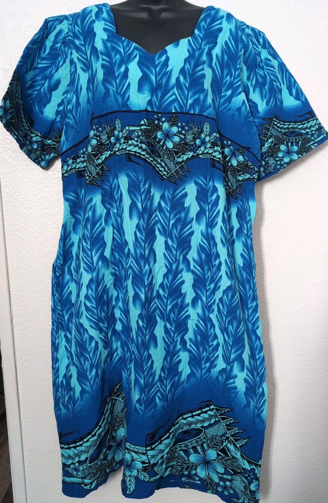 Vintage Sunrise Inc. American Samoa Bark Cloth Hawaiian Tribal Dress Women’s