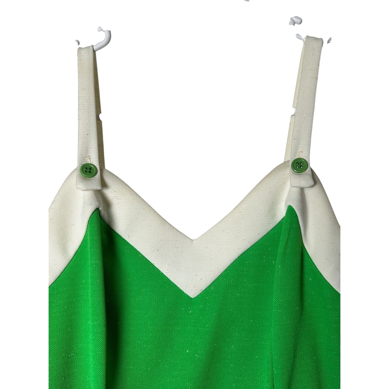 Vintage Jerell of Texas Green White Colorblock Mod Mini Dress 70s Size 11