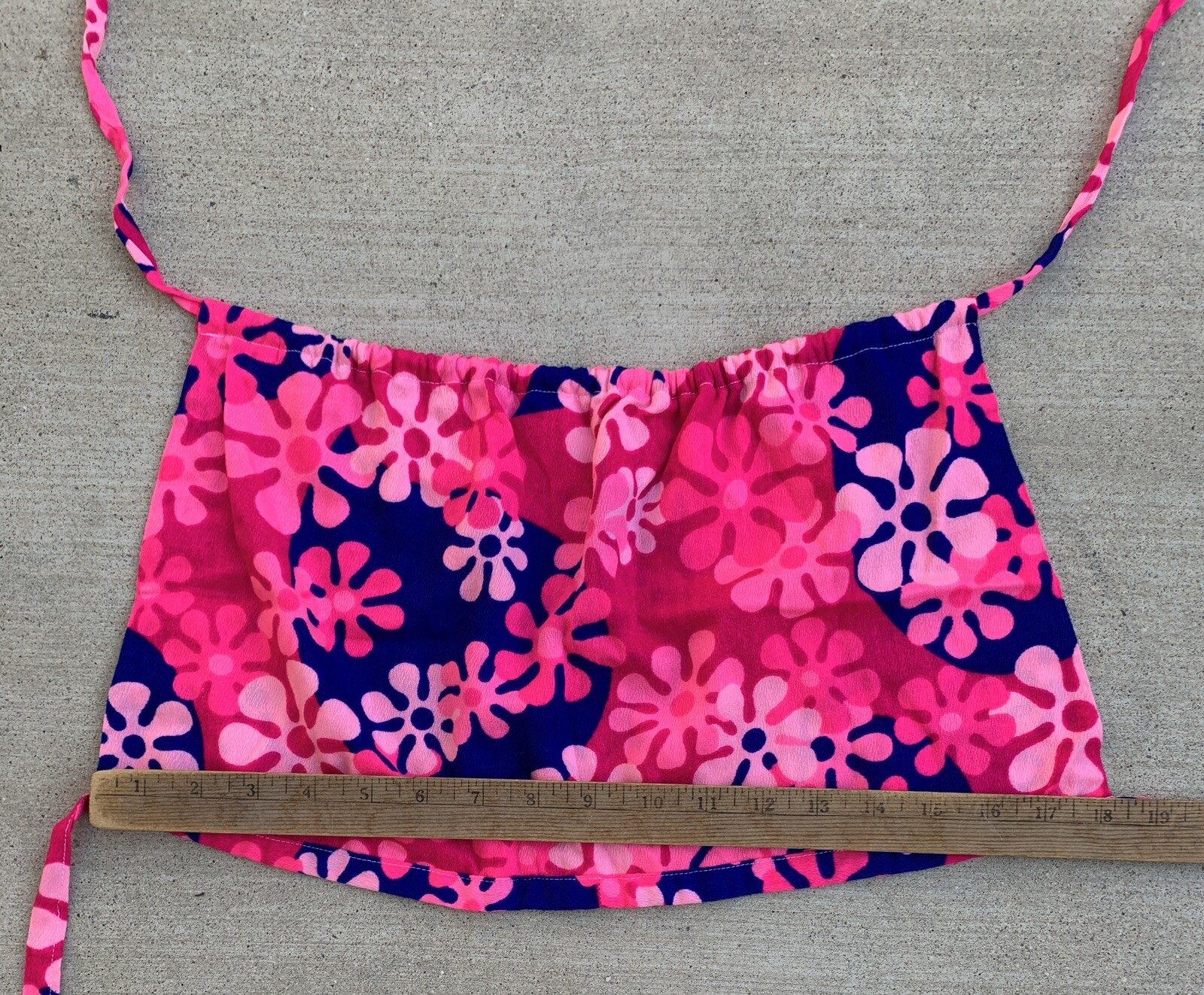 Vintage Halter Top Psychedelic Mod Hippie Chic Hawaii Floral Pink Blue Hippy