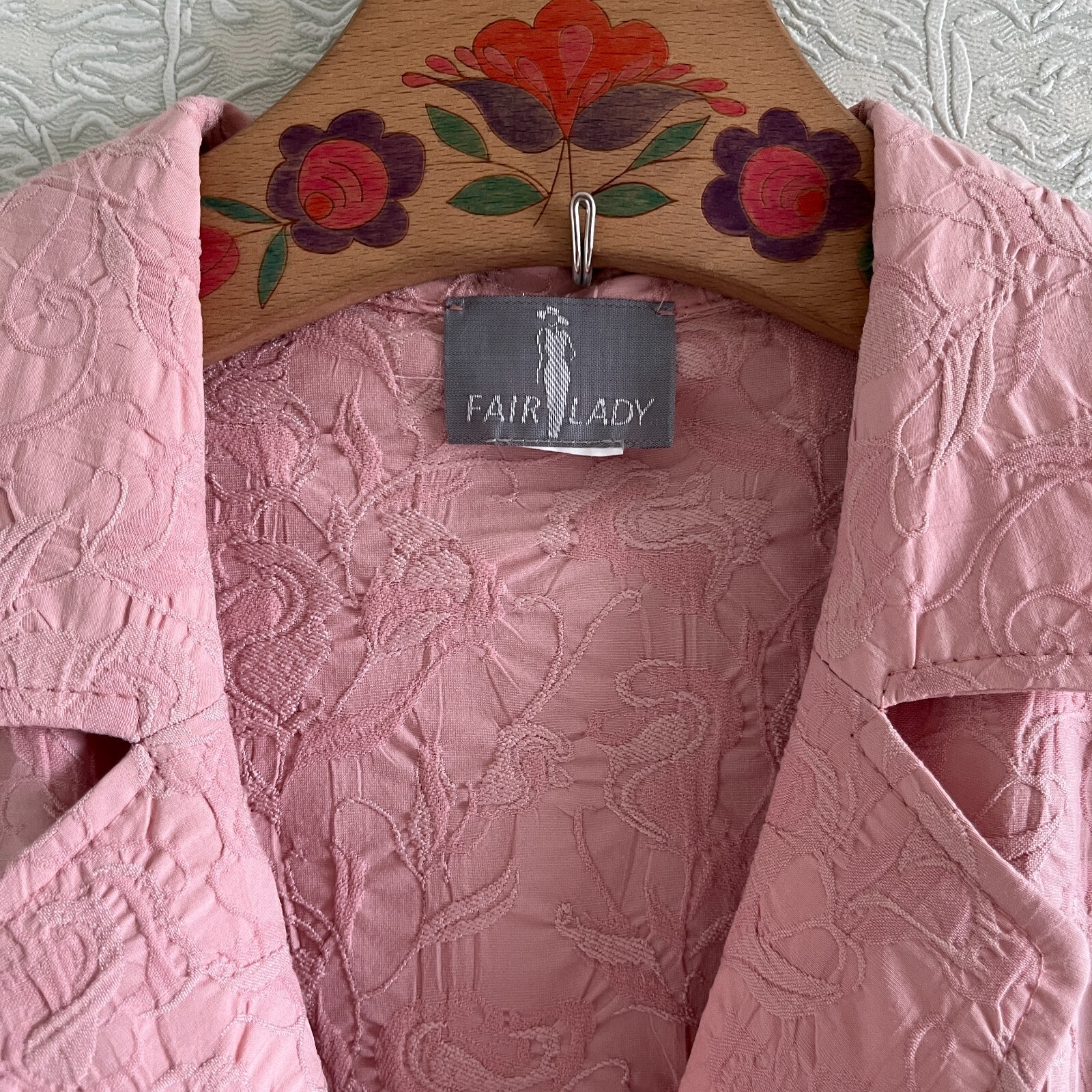 Rare Vintage Fair Lady Pink Womans Germany 3/4 Sleeve Jacket Size M