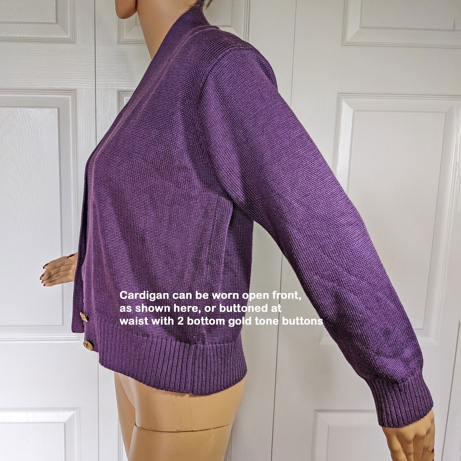 Fia Italia Handloomed Tank Top & Cardigan 34″ bust set, Purple pullover tank SM