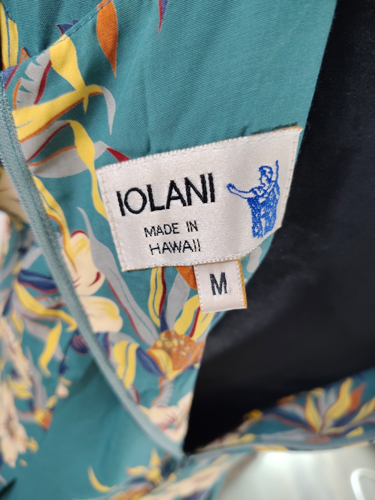 VTG Iolani Hawaiian Muumuu Maxi Dress M Teal Floral Rayon Pleated Filigree…