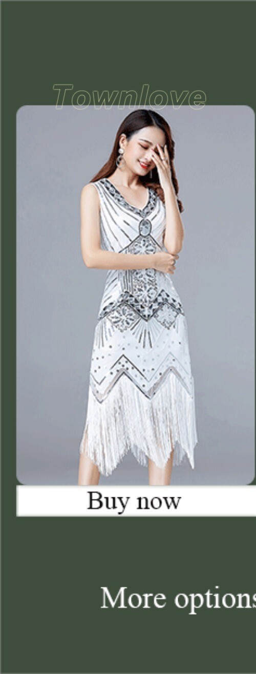 1920s Flapper Dress Women’s Slim Fit Sequin Tassel Vintage 20s Party Dress Skirt