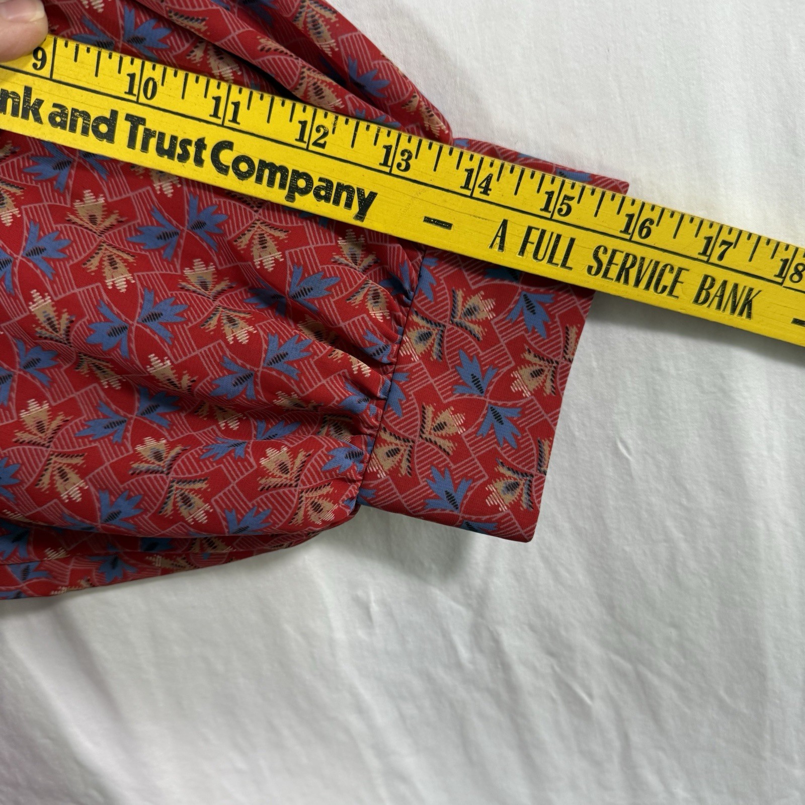 VTG 70’s L Rothschild San Francisco Red Floral Prairie Cottagecore Dress No Sz