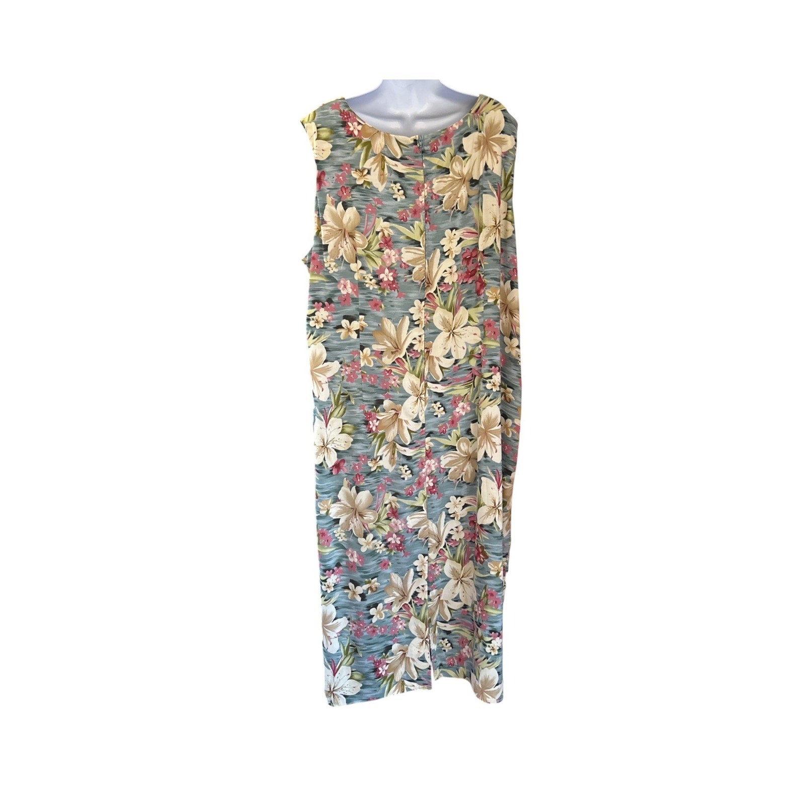 Vintage 90s Leslie Fay Floral Modest Shift Dress Tropical Coastal Grannycore 22W