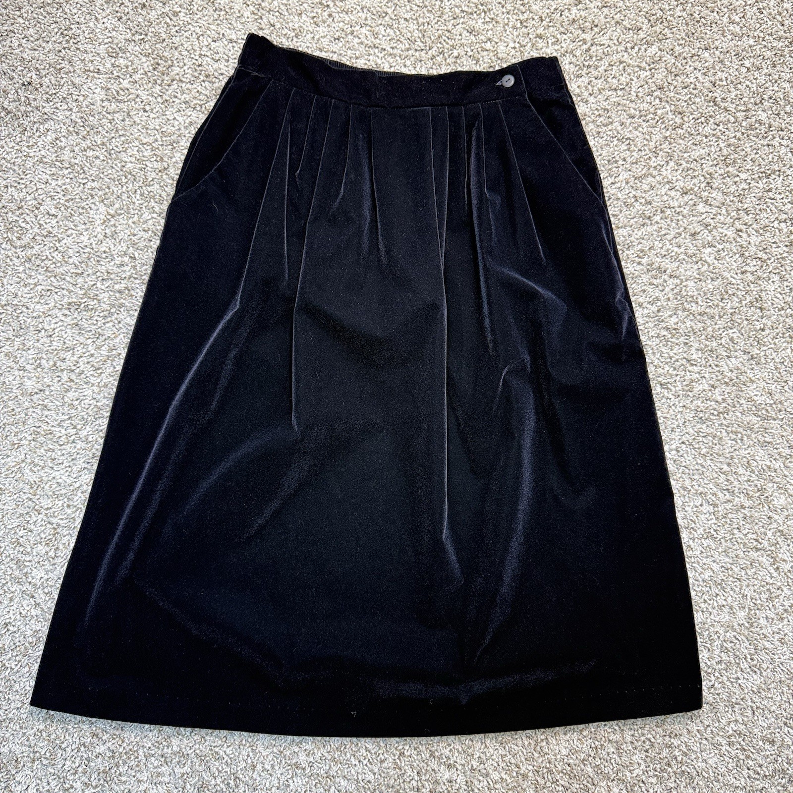 VTG 80s My Michelle Black Velvet Skirt Set 8P Lace Victorian Goth USA 2 Piece