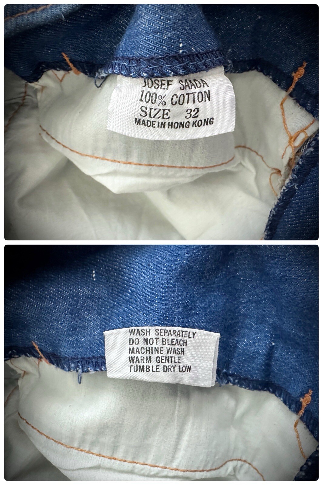 Vintage 70s Y2K Blue Denim Big Bell Bottom Jeans 32 x 38 Flare Low Rise 684 646