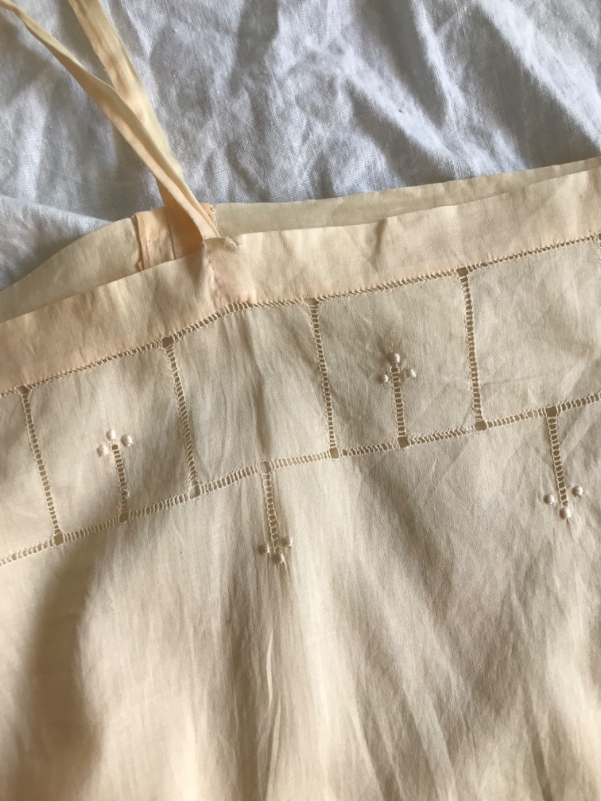 Vintage Antique 1920s Lingerie Brief Dress Petticoat Early Era 900 Cotton M