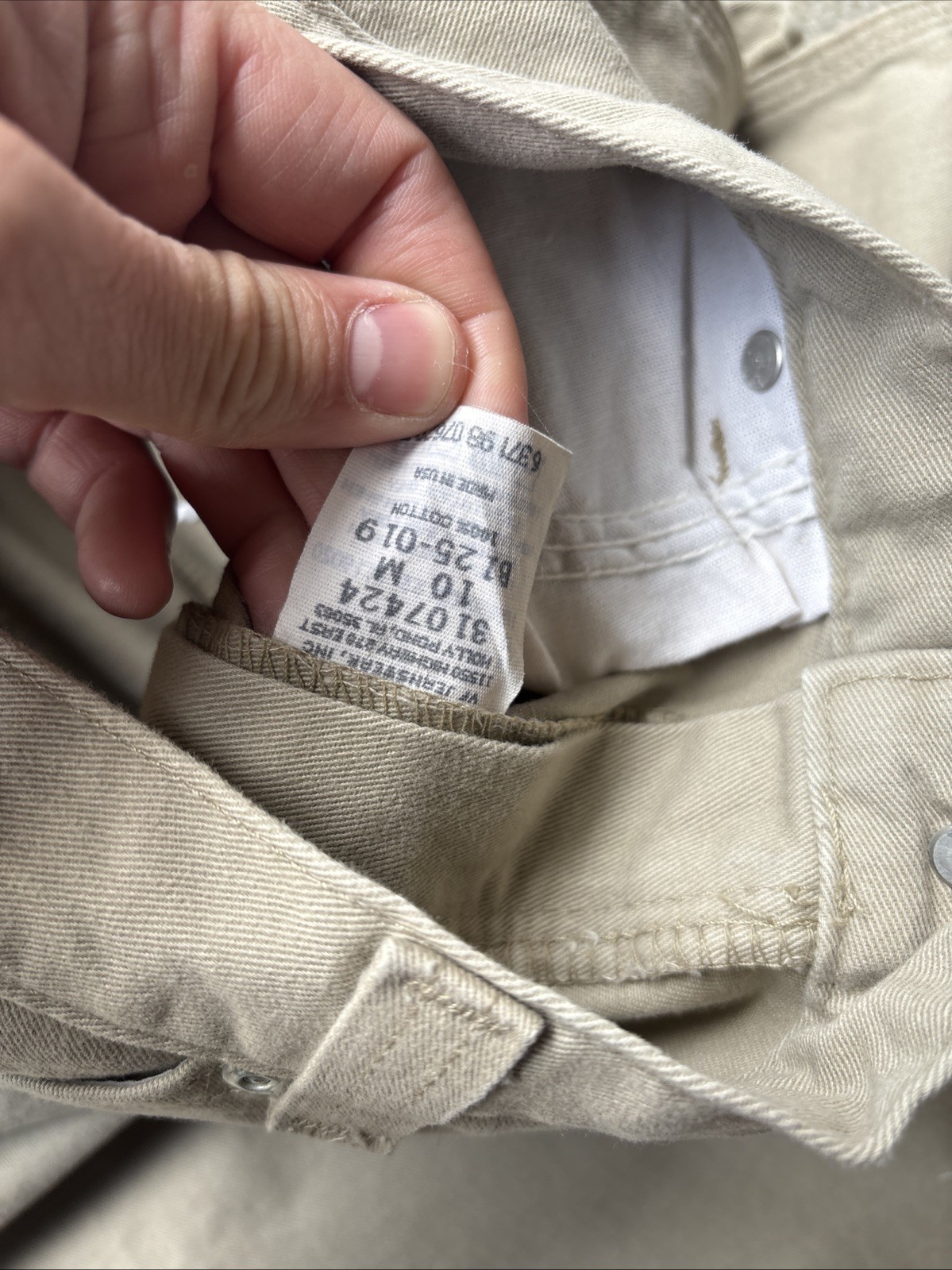 Vintage Riveted By LEE Carpenter Pants Wide Relaxed Khaki Tan Beige Women’s 10 M
