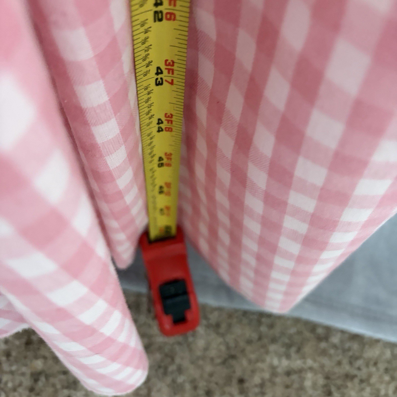 Vintage Handmade Women’s Cottage Prairie Dress Pink Gingham Plaid Country Bib M