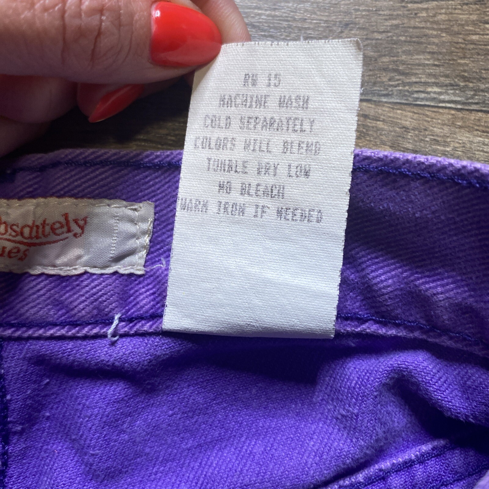 No! Jeans Absolutely Blues Vtg Purple Denim Jeans size 3 MOM high waist