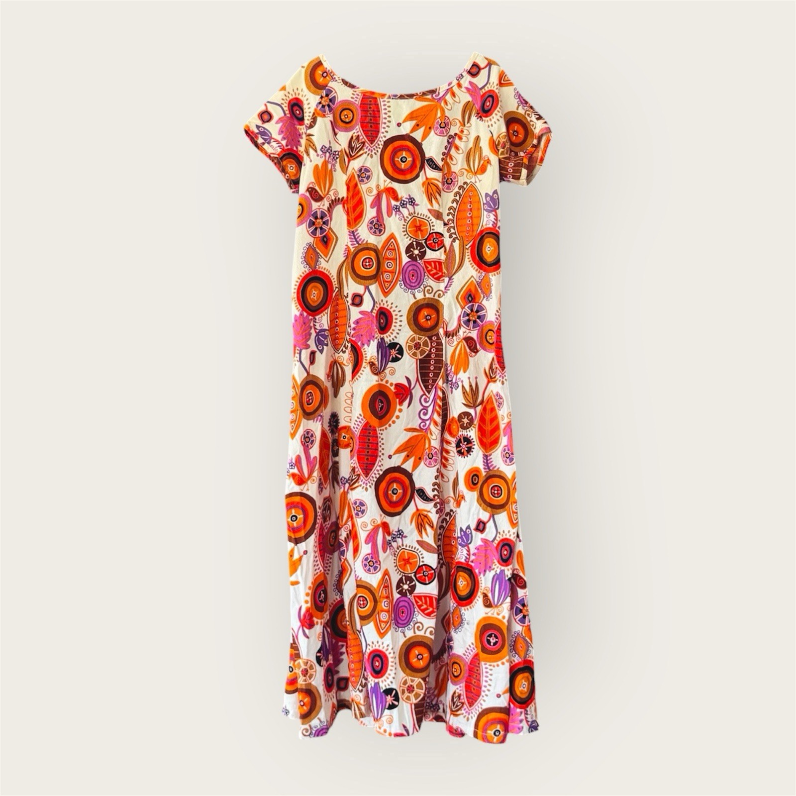 Tagless Wonder Vintage Hawaiian Dress Flower Power Tiki Cotton Large