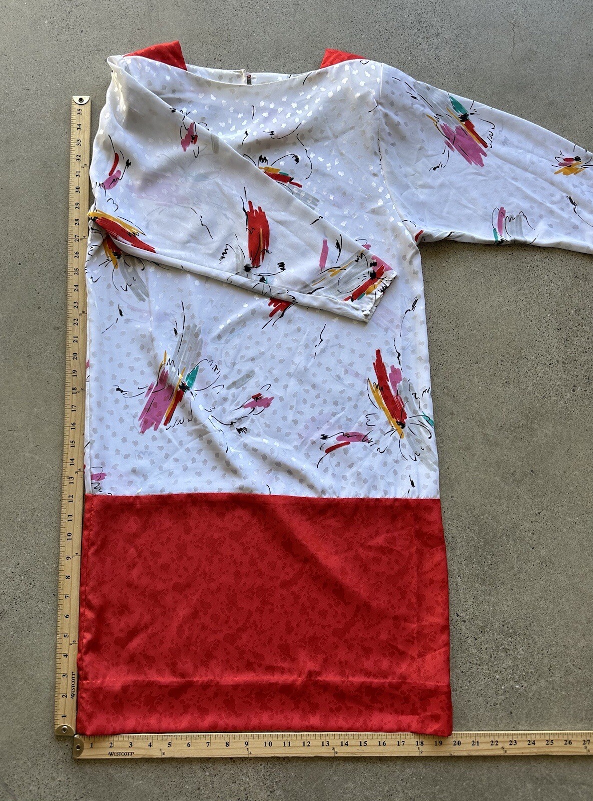 Vintage L Rothschild San Francisco Polyester Abstract Shiny Floral Dress Size 10