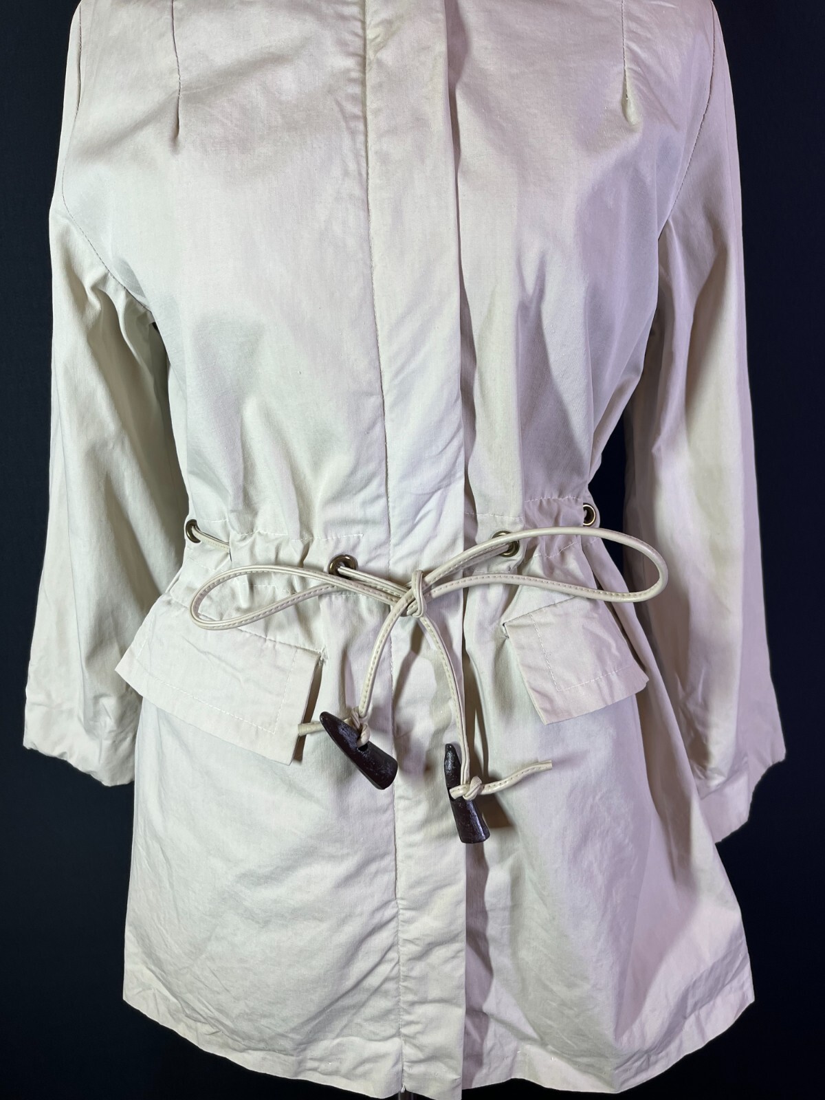 Vintage Debutogs Beige Full Zip Jacket Drawstring Waist