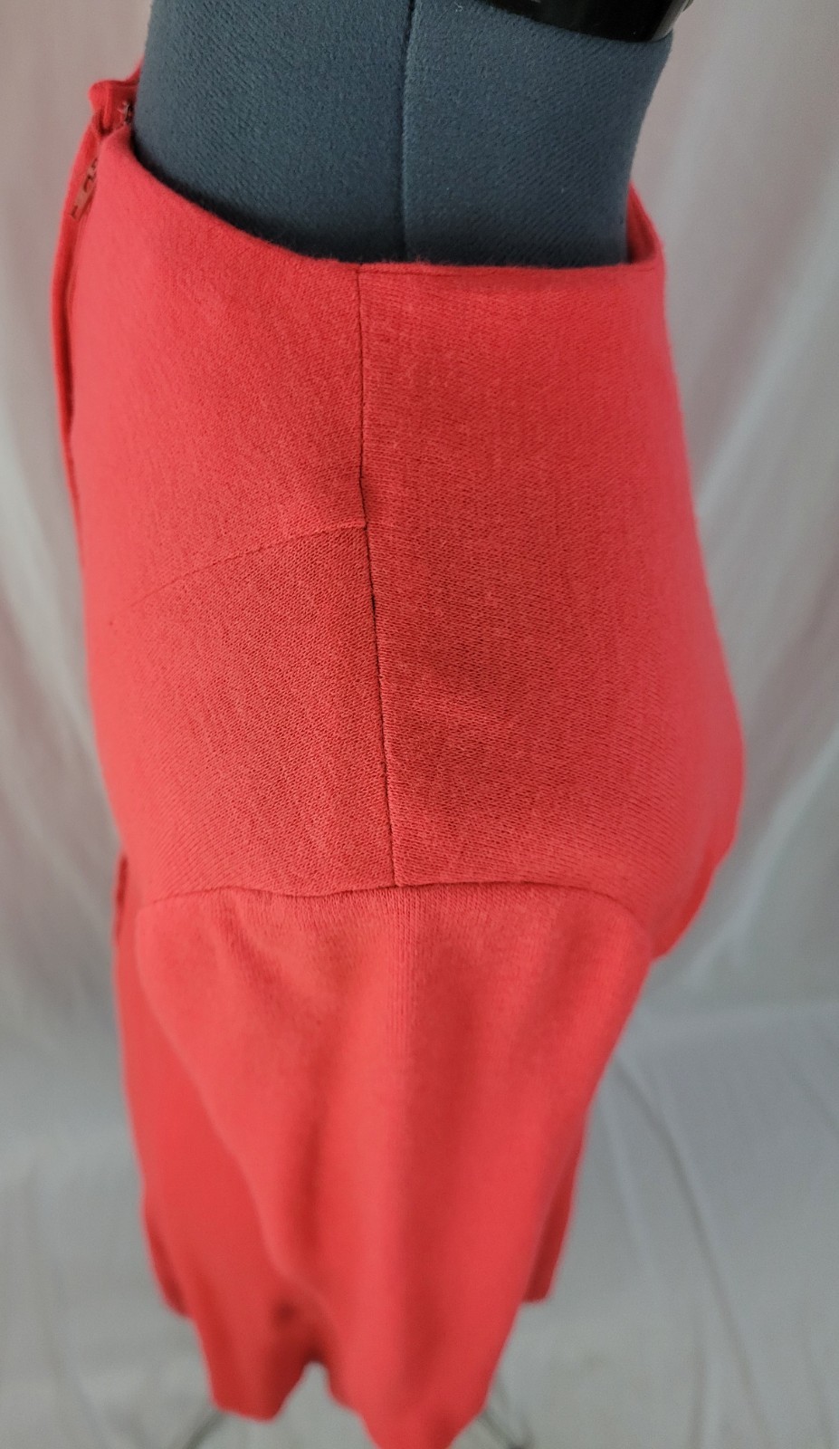 Vintage Lady Carol Coral Knit Princess Seamed Dress w Lining Size MED?