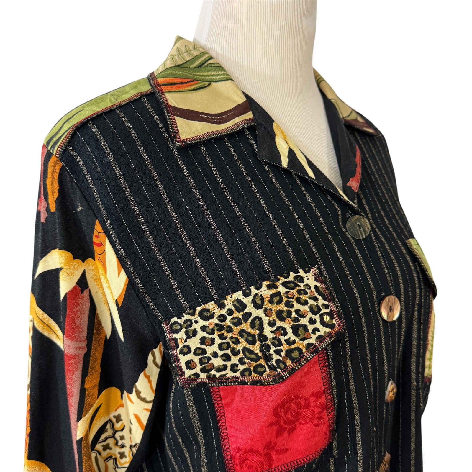 Faith by Celia Forrester Jacket & Pants Size XS & M Vintage 1990s Boho Hippy Art