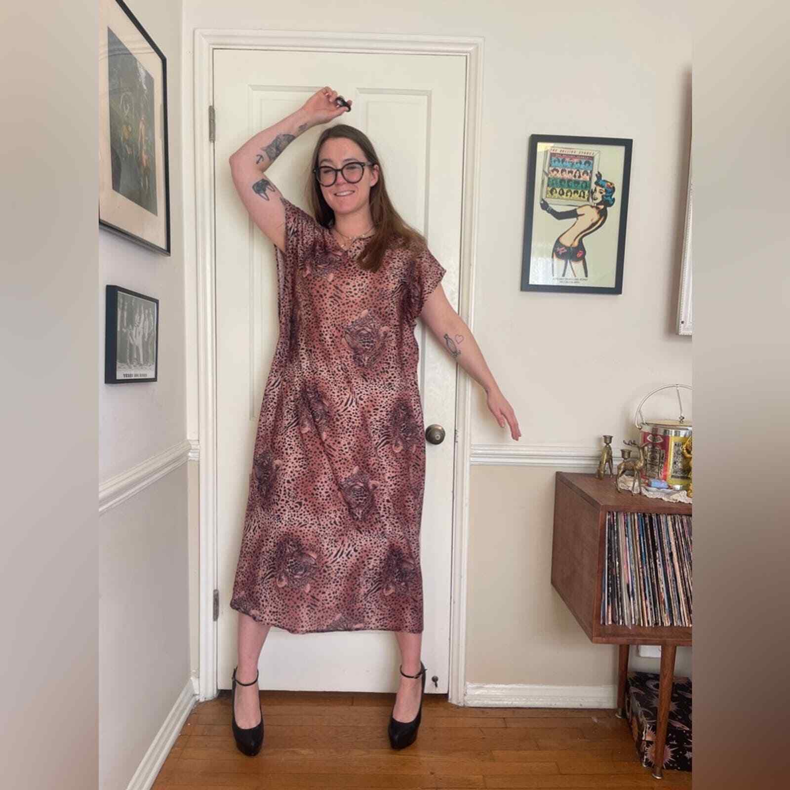 Late 70s-80s Leopard Caftan with Leopard Faces