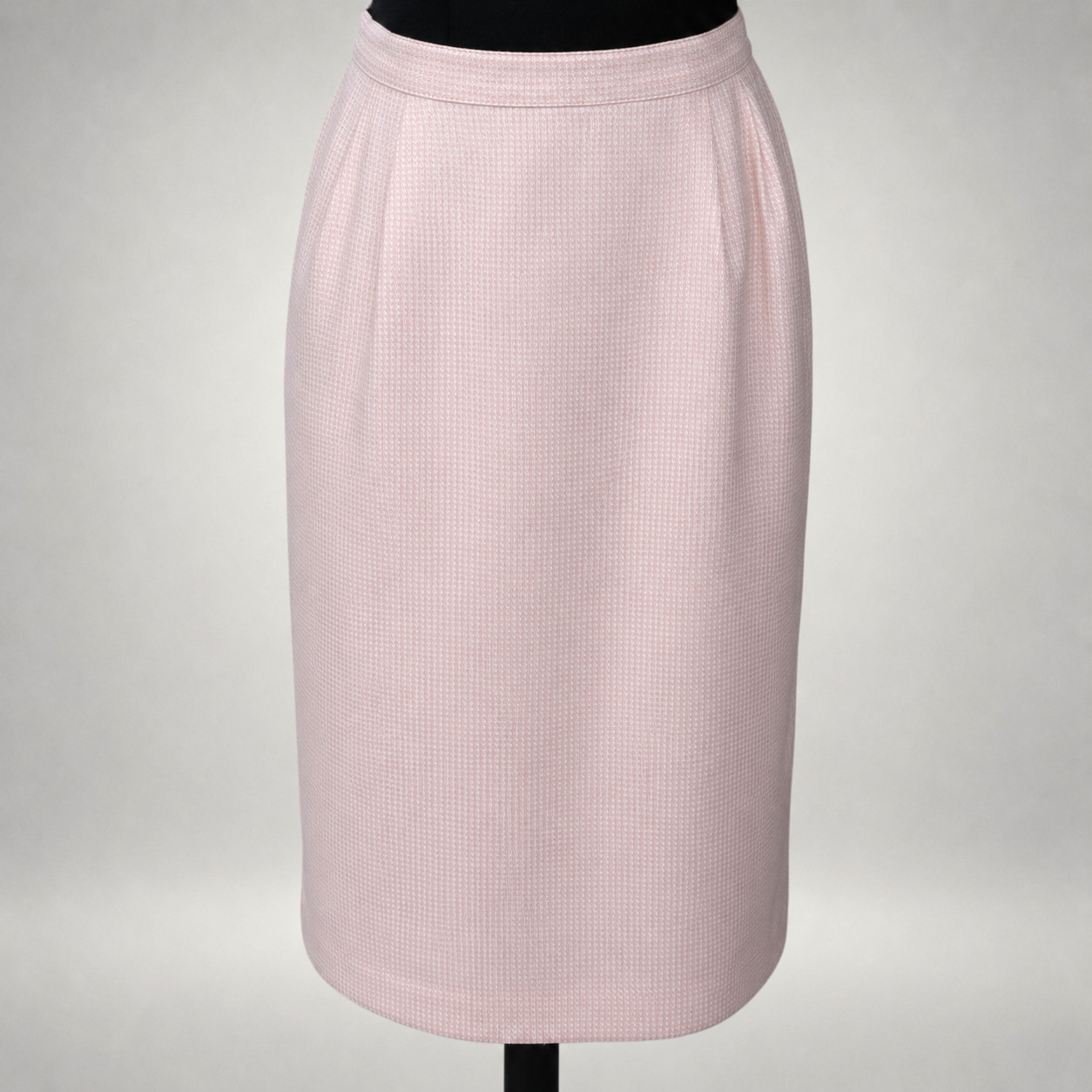 Vintage Women’s Size 10 Pink Microcheck Wool Blend 2pc Skirt Suit Kasper A.S.L.