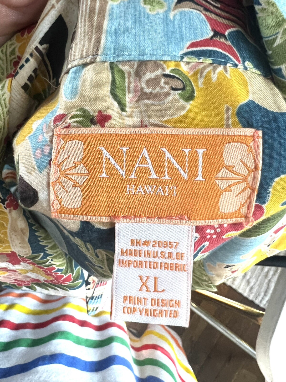 NANI Of HAWAII 90’s 90s Y2K Vintage Hawaiian Tiki Copyright Aloha Blouse Top XL