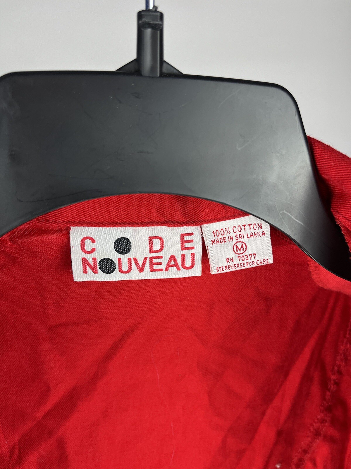 Vintage 80’s Code Nouveau Red 100% Cotton Skirt And Jacket Medium Combo