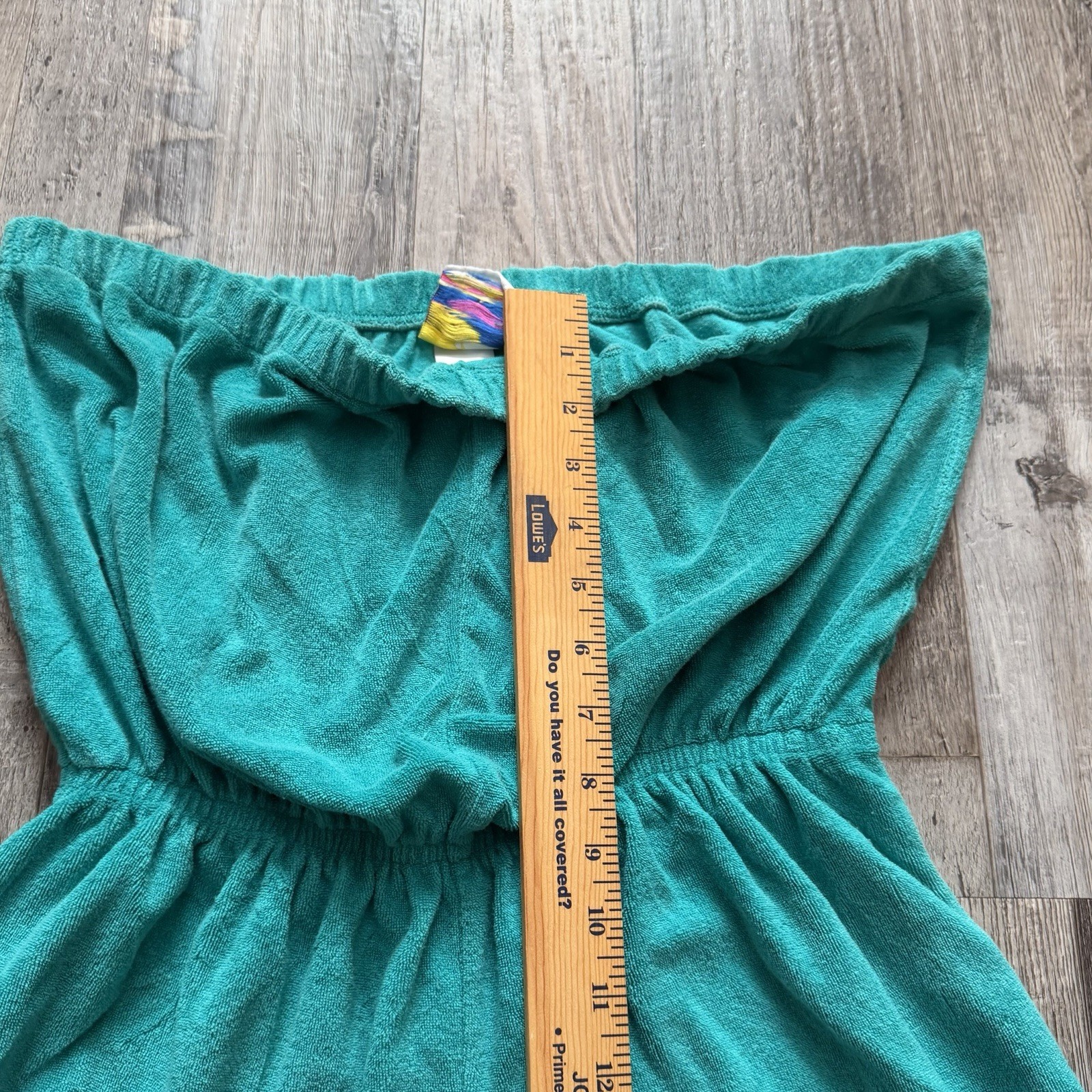 VTG 70s Beached Sears Terrycloth Strapless Teal Romper Jumpsuit (Size M) Rare