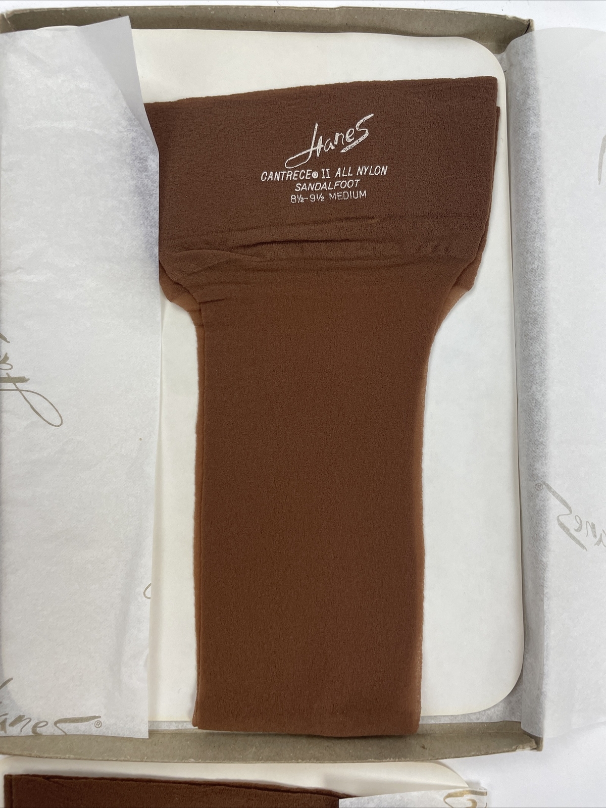 vintage Hanes hosiery 2 Pair stockings in box NOS thigh high sandalfoot 8.5 9.5