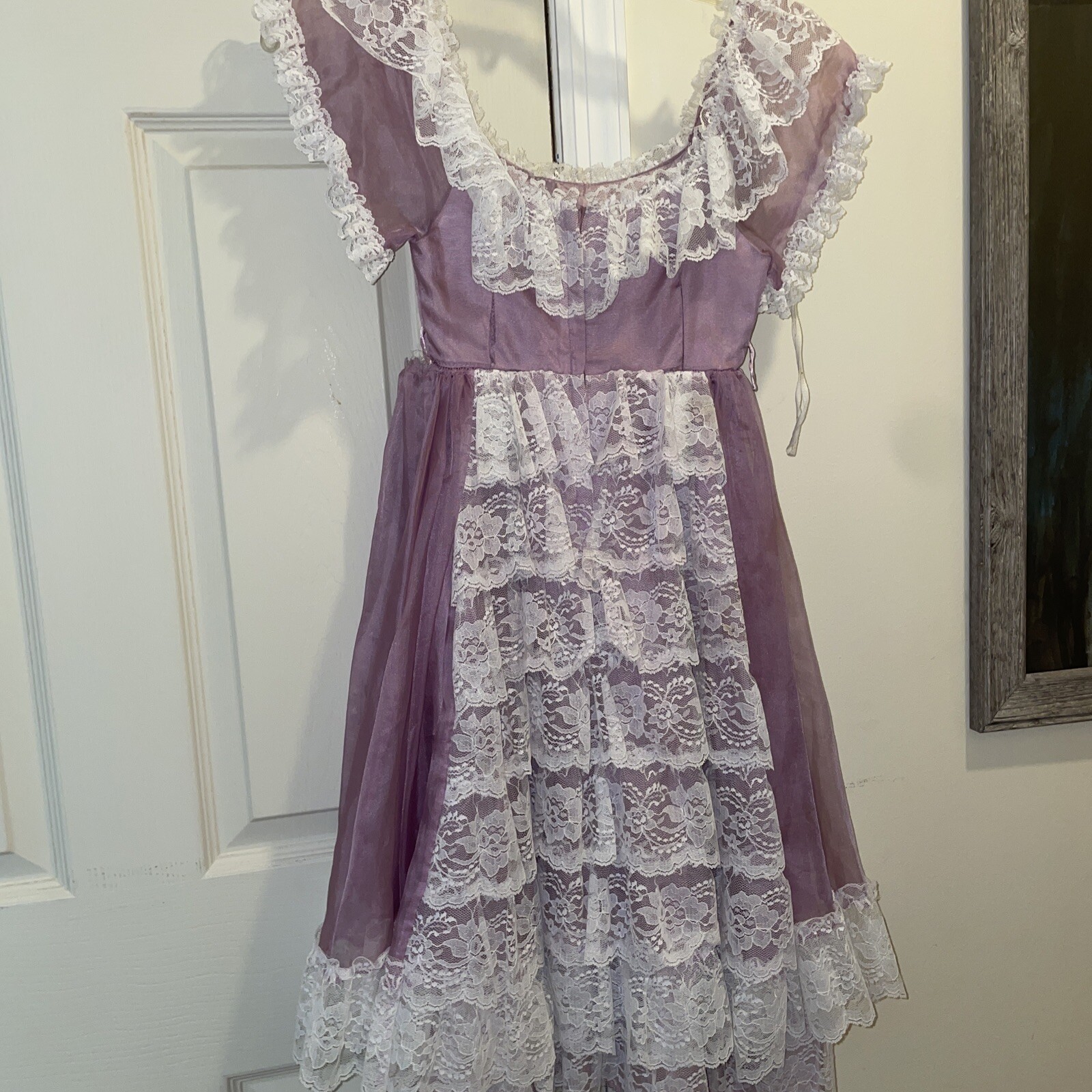 Vtg purple Fancy Frocks Phyllis Gerrans Southern Belle Victorian Dress 8?READ