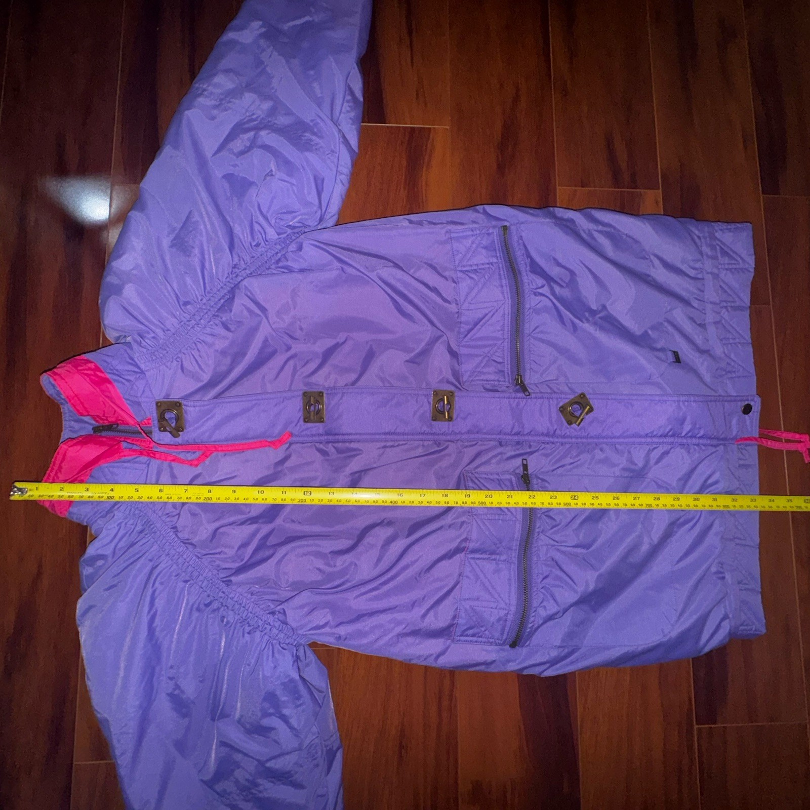 Vintage McGregor 90s Purple Pink Colorblock Ski Jacket S Fleece Lined