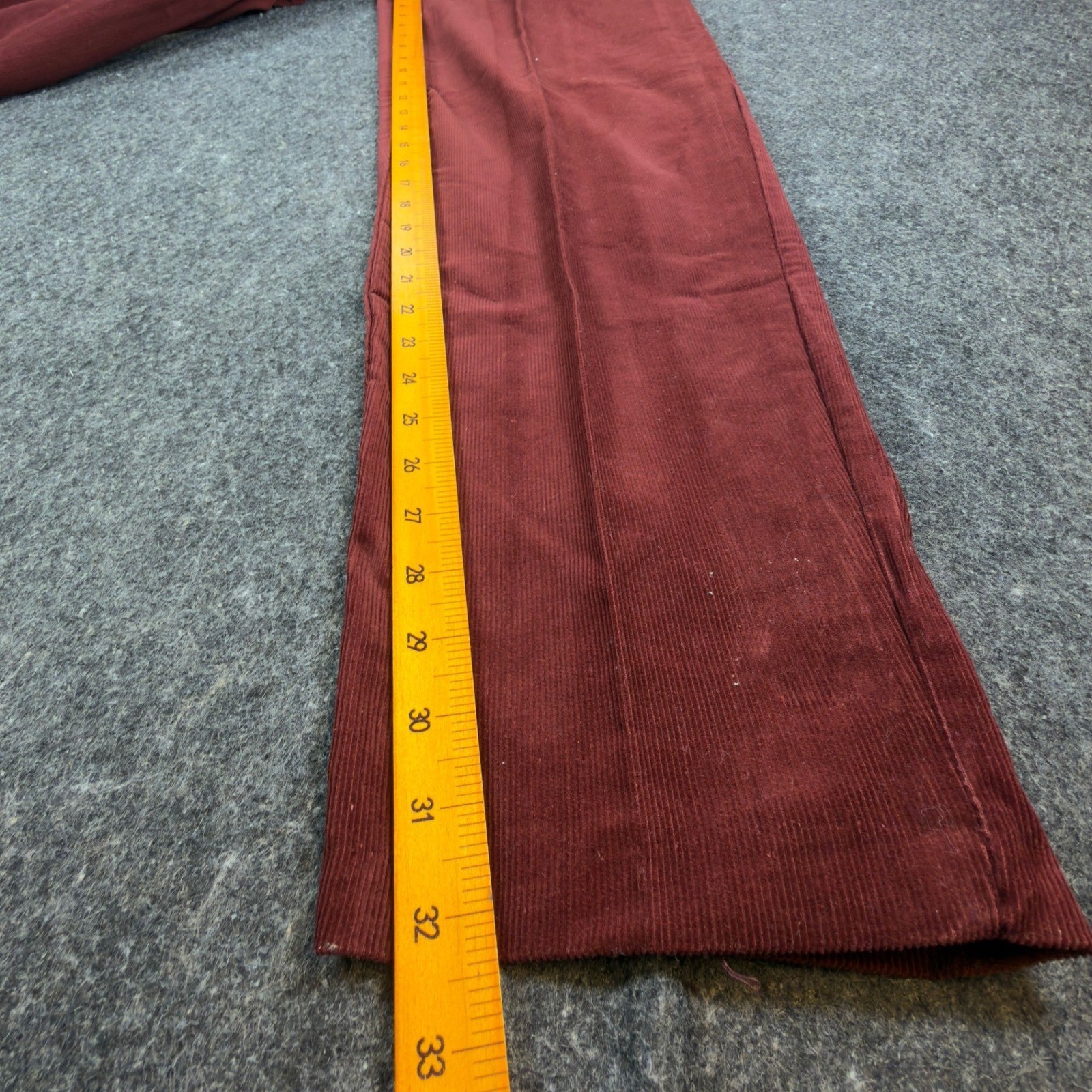ILGWU Vintage 80s Baggy Pants Women Small Burgundy Cotton Corduroy NWT Deadstock